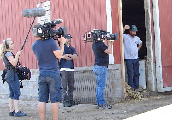 Chef Martin Picard's TV crew at Stonecoft Farm
